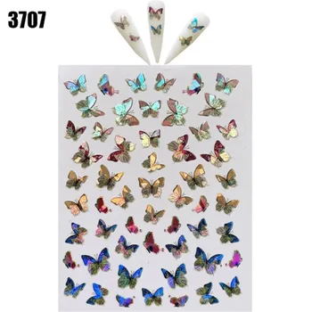 3D Butterfly Nail Art Nálepky, Lepiace Jazdcov Farebné Nechty Prenos Obtlačky Fólie Zábaly Dekorácie Nail Art Laser Manikúra