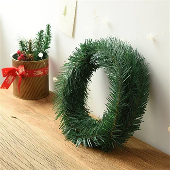 5,5 M Umelé Zelený Vianočný Veniec Veniec Vianočný Strom Visí Ozdoby, Vianočné Dekorácie Pre Domov Nový Rok Party Dodávky
