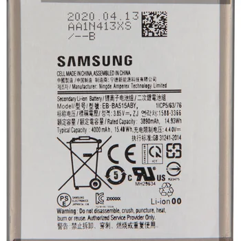 Originálne Batérie Samsung EB-BA515ABY Pre Samsung Galaxy A51 Originálne náhradné batérie 4000mAh Bezplatné Nástroje handsel