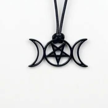 Pohanské Čarodejnice Pentagram Prívesok Náhrdelník Black Magic Energie Šperky Darček