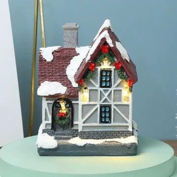 Vianočné Dekorácie Led Svetla Prímorskej Dedine Dom, Budova Živice Home Zobrazenie Strany Ornament Dovolenku Dar Domova Ozdoby