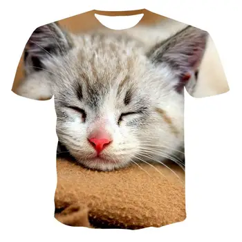 3D tlač cute cat series-krátke rukávy T-shirt factory priamy predaj 2020 new horúce predaj letné top
