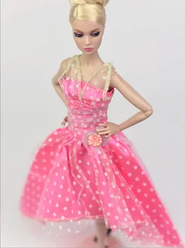 Ružová Módne Bábiky Oblečenie Pre Bábiky Barbie Večerné Šaty Party Šaty, Oblečenie Pre Barbie, 1:6 Miniatúrne BJD Bábiky, Príslušenstvo