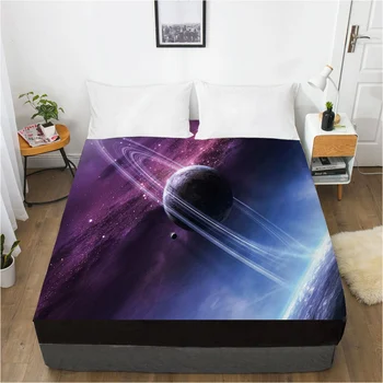 Galaxy vybavené list posteľ list S gumičkou 150x200/180/200/160*200 Matrac Kryt Posteľ kryt Čierny farebný