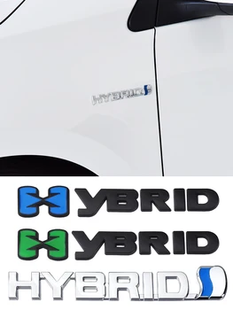 1X 3D Kovov Hybrid logo Auto Samolepky Znak Auto Odznak Kotúča, Pre Toyota Prius Camry Koruny Auris Rav4s Auto Styling