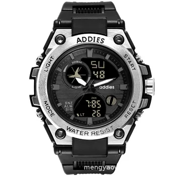 Nový vodotesný svetelný plastové viacfunkčné hodinky pánske outdoorové športy LED elektronické hodinky