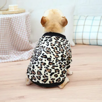 Jesenné Zimné Móda, Psie Hoodies Leopard Tlač Francúzsky Buldog Oblečenie Štyri Farebné Obojstranné Velvet Bunda Stredné Pet Oblečenie