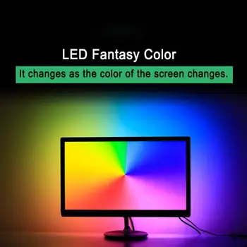 DIY TV USB WS2812 Podsvietenie LED Pás obrazovka Počítača Fantasy Dekoratívne Svetlo na Pozadí Pásy Na Ploche Obrazovky PC 1/2/3/4/5M
