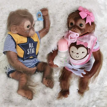 20-palcový Reborn Bábiky Opice Znovuzrodené Dieťa Orangutans Roztomilá Bábika Ručné Podrobné Maľovanie Premium Veľkosť Zberateľskú Umenie Bábika