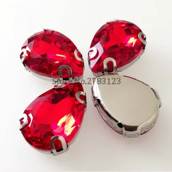 Slza červená Vynikajúcu kvalitu Skla Crystal šiť na kamienkami s poškriabaniu-odolný D tvar pazúr DIY/Odevné doplnky