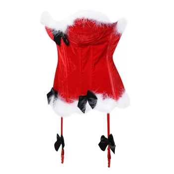 Vianočné Overbust Korzet Červený Kostým súťaž: Cosplay Šaty Korzet Bustier Bodyshaper Bielizeň, Showgirl Šaty pre Ženy, Dievčatá