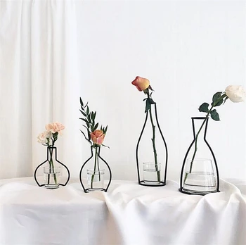 Žehlička Line Vázy,Nordic Výzdoba Domov ,Kovové Rastlín Držiteľ Kvetinové Vázy Domova 8 Tvary