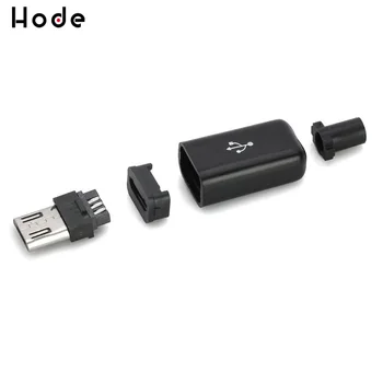 10 ks/veľa Male USB 5 Pin DIY Micro USB Konektor Plastové Shell Jack Chvost Sockect Mini Plug Terminálov