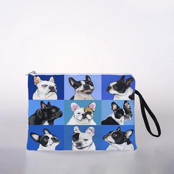 Francúzsky bojový pes vzor dámy kozmetická taška pre digitálnu tlač kozmetická taška cestovné skladovanie taška kozmetická taška