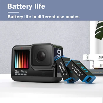 Pôvodné JAVINGPR Batériu Pre GoPro Hero Akčná Športová Kamera LED 3-Spôsoby, ako Rýchlo Nabíjačka Pre Go Pro 9 8 7 6 5 Čierne Príslušenstvo