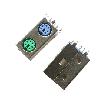 10pcs Dvojité PS2 základná Doska socket Keyboard & Mouse Zásuvky rozhrania porty 6 Pin female Konektor PS-2