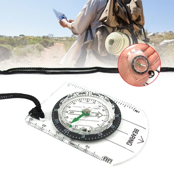 Vonkajšie Kempovanie Turistika Priehľadný Plastový Kompas Kompas Úmerná Stopu Cestovné Vojenský Kompas Nástroje, Cestovné Súpravy
