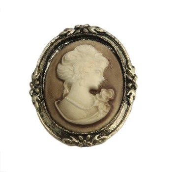 1pc Kráľovná Mária Vintage Viktoriánskej Dizajn Portrét Čierny Smalt Bronz Brošňa Pin