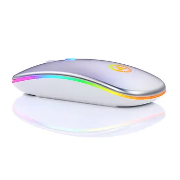 Bezdrôtová Myš, Dobíjacia Bluetooth Nastaviteľné DPI Tiché Farba Dýchanie Lampa Ergonomické Počítač Na Prenosný počítač Tablet Macbook