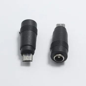NinthQua 1pcs 5.5 x 2.1 mm jack Samica na Male Micro USB 5 Pin DC Napájací Konektor, Adaptér pre V8 Android