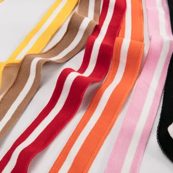 Multicolor Prúžok Bavlna Spandex Rebra Textílie Na Krku, Putá A Golier Materiál Pre Športové Jednotné Oblečenie Príslušenstvo TJ0510-1