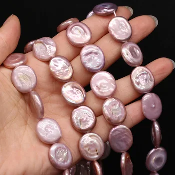 15*18 Prírodné sladkovodné perly korálky Fialové Tlačidlo pearl DIY šperkov náhrdelník polotovary výroba a veľkoobchodný predaj