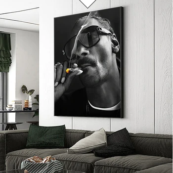 Rap Spevák Fajčenie Snoop Dogg Hip Hop Obrázok Umenie Plagáty a Vytlačí Plátno na Maľovanie na Stenu Umenie Pre obývaciu izbu Domova