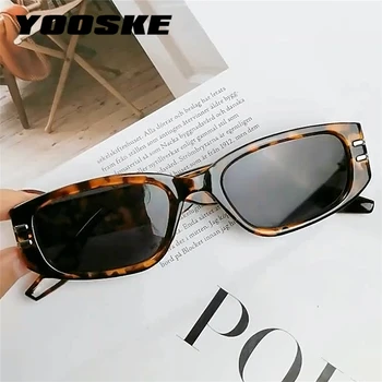 YOOSKE Malý Obdĺžnik slnečné Okuliare pre mužov Značky Vintage Dizajnér Námestie Slnko GlassesWomen Ženské Okuliare UV400