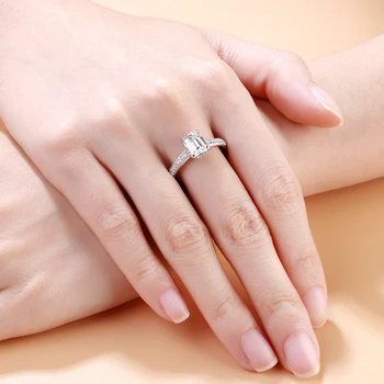 925 Sterling Silver Ring Moissanite Zásnubné Prstene pre Ženy, Luxusné Šperky z Bieleho Zlata Moissanite snubný Prsteň