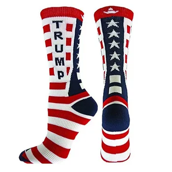 2021 Voľbách Vtip Funny Prezident Donald Trump Ponožky S 3D Falošné Vlasy Posádky Ponožky Pánske Kompresné Zábavné Ponožky Streetwear