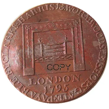 1795 Washington Rošt Half Penny Medi Kópiu Mince