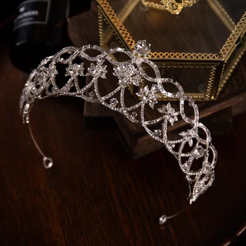 NiuShuya Nové Bling Svadba Koruny Diadem Tiara Headpiece Crystal Elegantná Žena Hlavový Most Pre Sprievod Strany