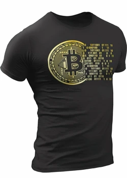 (0075) Vintage Zlaté Bitcoin T-Shirt Pre Amd Obchodníci S Devízami Bitcoin Zlato