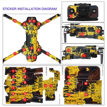 F11 4K PRO Ochranný Film Farebné Drone Nálepky Nepremokavé PVC Drone Pokožku Tela F11S Diaľkové Ochranné Obaly Kryt Príslušenstvo