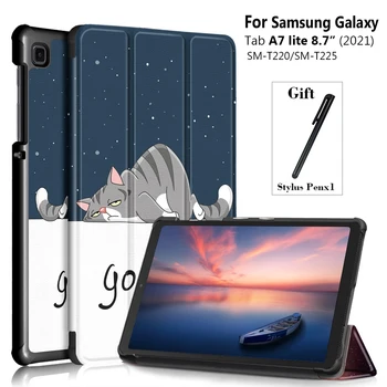 Prípad tabletu Samsung Galaxy Tab A7 Lite 8.7 palcový SM-T220 SM-T225 Flip Cover PU Kožené Shockproof Skladací Stojan pre Tablet Case