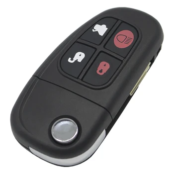 WhatsKey 4 Tlačidlo Flip Skladacie Diaľkové Kľúča Vozidla Shell Kryt Pre Jaguar XJ8 XJ S-typ X-Type 2002-2008 Nahradenie Prerobit Auto kľúč