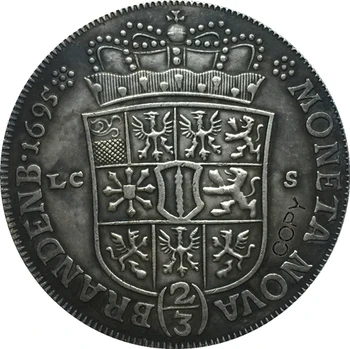 1695 nemecký Toliar - Friedrich III 2/3 Toliar mince KÓPIU 38MM
