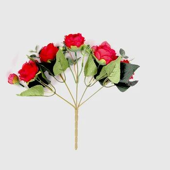 1 Kytice 9 hláv, Umelé Kvety, Pivónia Čaj Rose Jeseň Hodváb Falošné Kvety pre KUTILOV, Obývacia Izba Domov Záhrada Svadobné Dekorácie