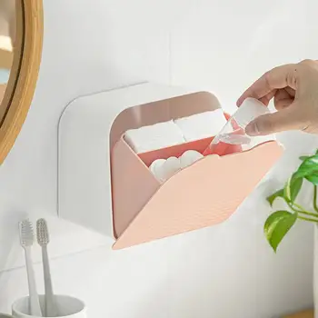 Nové Stenu Hygienické Obrúsok Úložný Box Kúpeľňa Domácnosti Dodávky Flip Prachotesný Zapečatené Kozmetika Bavlna Lístkového Úložný Box