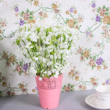 40 cm Biele Gypsophila Umelé Kvety, Svadobné DIY Kytice, Dekorácie Usporiadanie Plastové Deti Dych Falošné Kvet Domova