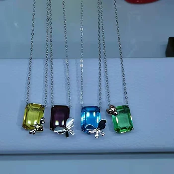 Ženské trend módy S925 mincový striebro plávajúce hmyzu kubický zirkón prívesok, originálny náhrdelník vysoko kvalitné šperky darček