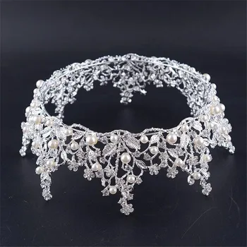 CC Šperky tiaras a koruny, tiara pre nevestu ručné svadobné koruny svadobné doplnky do vlasov pre ženy manželstvo hairwear HG793