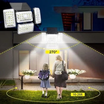 10000mAH Silné Slnečné Svetlo Vonkajšie Nepremokavé 4/1 Hlavy Motion Sensor, Super Svetlé Nástenné Svietidlo Pozornosti Floodlight 800w LED