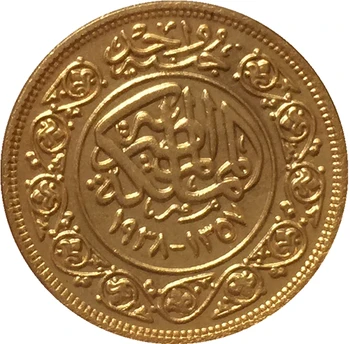 24 K Zlatom Egypt 1938 - Farouk I Kráľovstvo zlaté Mince kópiu 21 MM