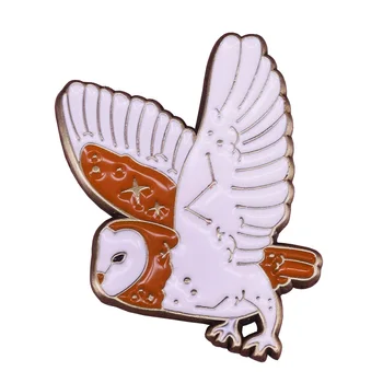 Stodoly sova letu pevného smalt pin roztomilý vták brošňa tretie súhvezdí šperky voľne žijúcich živočíchov odznak trendy astronómie darček
