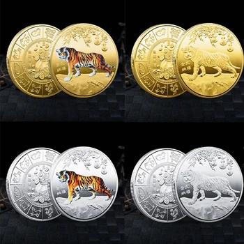 2022 V Číne Nový Rok Tigra Rok Pamätné Mince Zberateľské Suvenír Darček