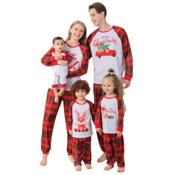 2021 Rodiny Zodpovedajúce Oblečenie Cartoon Vianočné Vytlačené Pajama Nastaviť Oblečenie Pre Voľný Čas Matka, Dcéra Deti Sleepwear Pyžamá Ženy Pijamas