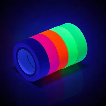 6pcs/Set UV Gaffer Fluorescenčné Pásky Blacklight Reaktívne Svietiť V Tme Pásky Neon textilná Páska Bezpečnostné Upozornenie Domáce Dekorácie