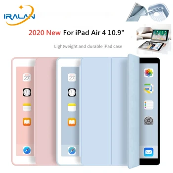 Pre iPad Vzduchu 4 2020 Prípade 10.9 palcový Mäkké Tri-Fold Silikónové Kožené Stojan Ochranné Tablet Kryt Pre Funda iPad Vzduchu 4 Prípade Coque