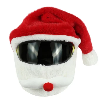 Vianočné Plyšové Red Hat pre Motocyklové Prilby Santa Claus Cosplay Kostým Ručné Prilba Kryt Kapota Rukáv Party Dekorácie